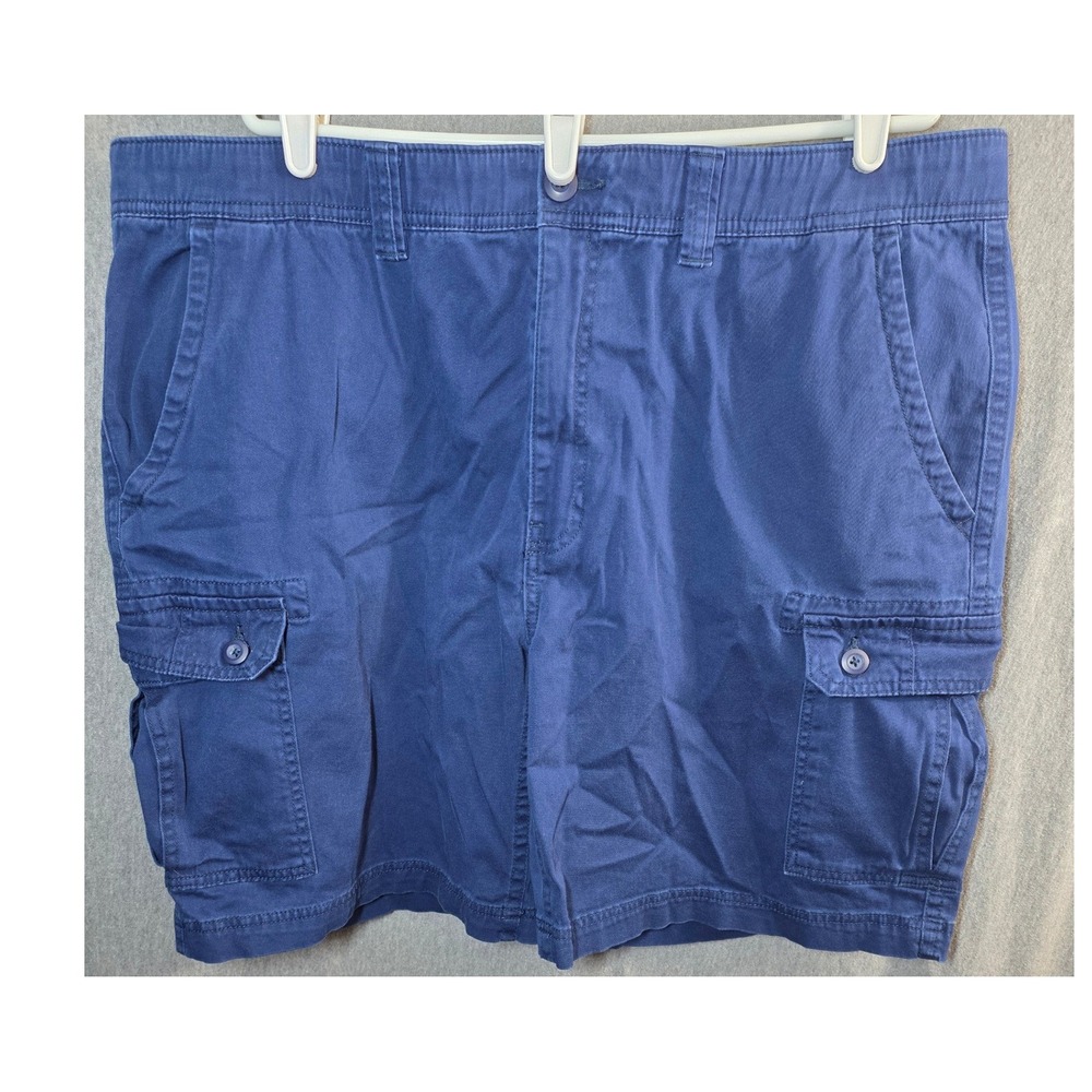 St John's Bay Cargo Shorts Big Mens Plus Size 44 Blue Comfort Stretch Waist